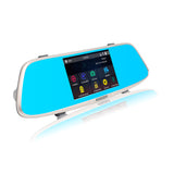 Espejo Retrovisor 5" táctil con Cámara de Retroceso y Frontal DVR para Auto DVR3520