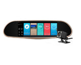 Espejo Retrovisor 7" táctil con Cámara de Retroceso y Frontal DVR, Android, GPS, Bluetooth para Auto