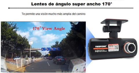 Doble Camara de Auto de Vídeo Grabador DVR con Pantalla 2.7" (Dashcam) 1080p